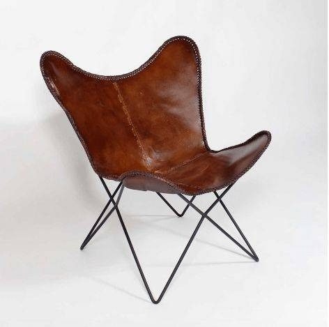 IndiFash HandCrafted Leather Butterfly Chair