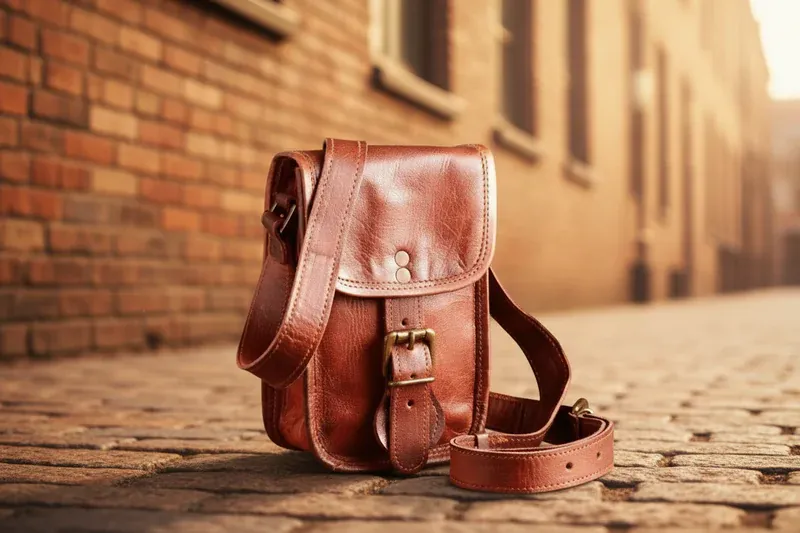 IndiFash - 5*7 Inch Handcrafted Mobile Sling Bag | 100% Genuine Goat Leather