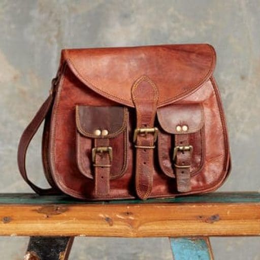IndiFash - Handcrafted Unique Sling Leather Bag for Women | 100% Genuine Leather
