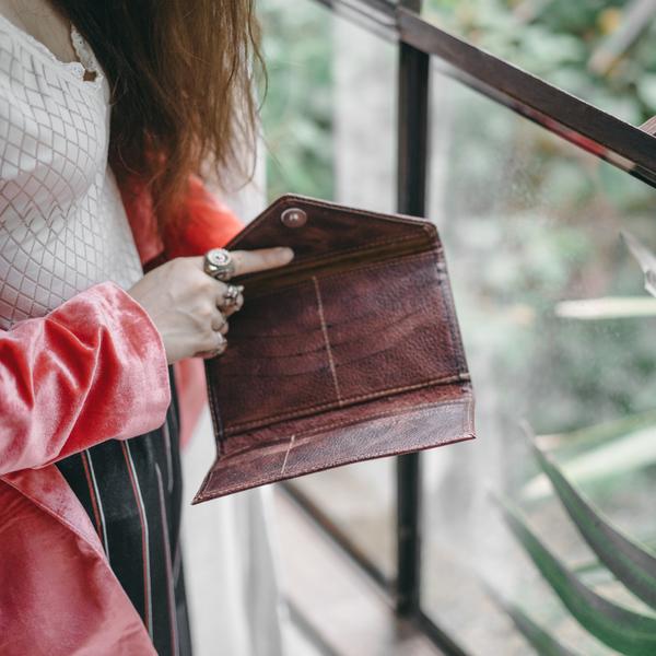 IndiFash - 8 Inch Handcrafted Unique V Shape Flap Leather Bag for Women | 100% Genuine Leather thumbnail 2
