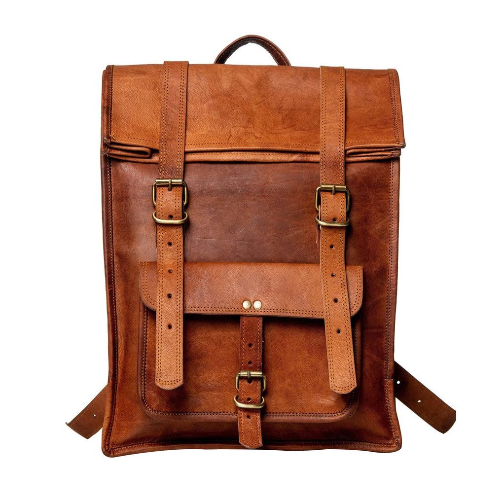IndiFash - Multiple Pockets 12*16 Inch Handcrafted Goat Leather Roll Bag | 100% Genuine Leather thumbnail 9