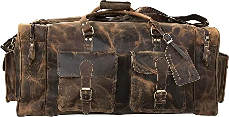 IndiFash Large 28 inch duffel bags for men leather travel bag thumbnail 6