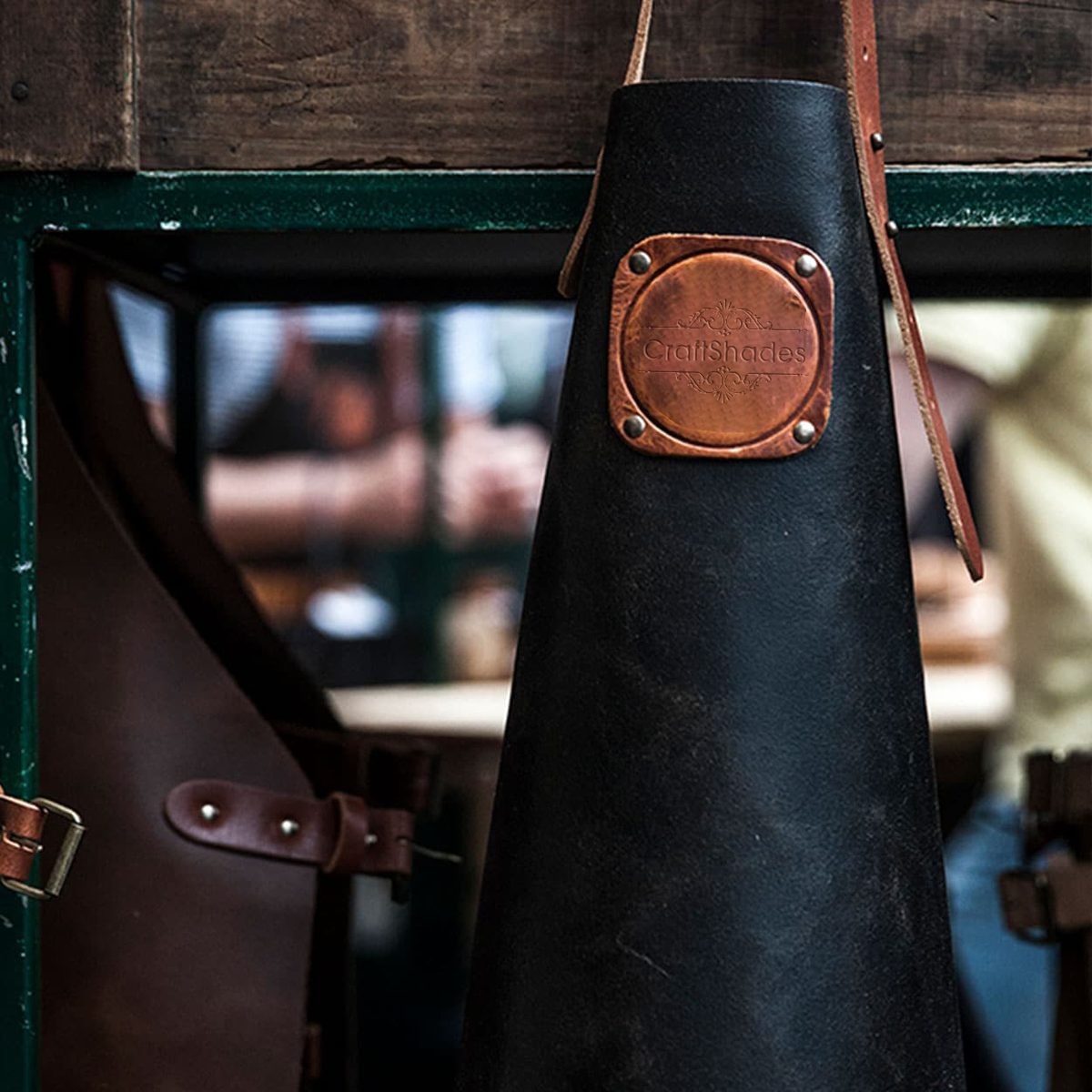 IndiFash leather Apron for Men Black Colour thumbnail 2