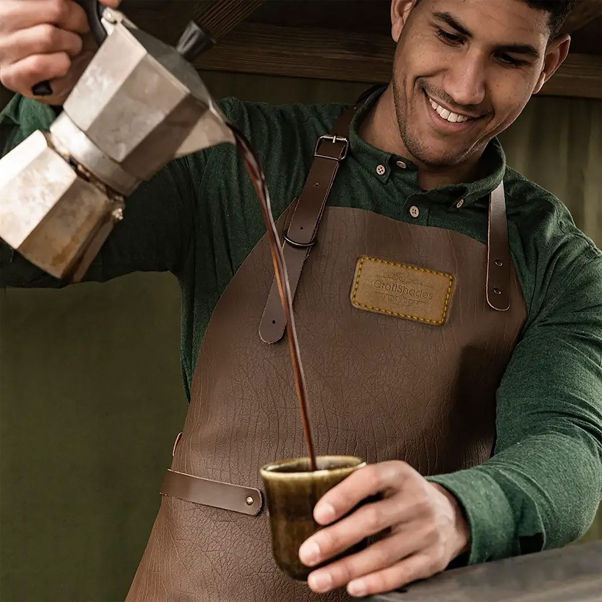 IndiFash Leather Apron for Men Tan Colour thumbnail 2