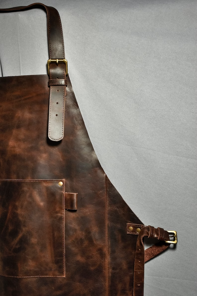 IndiFash leather apron men woodworking apron blacksmith apron leather apron blacksmith for men apron chef customised apron personalized gift for him thumbnail 3