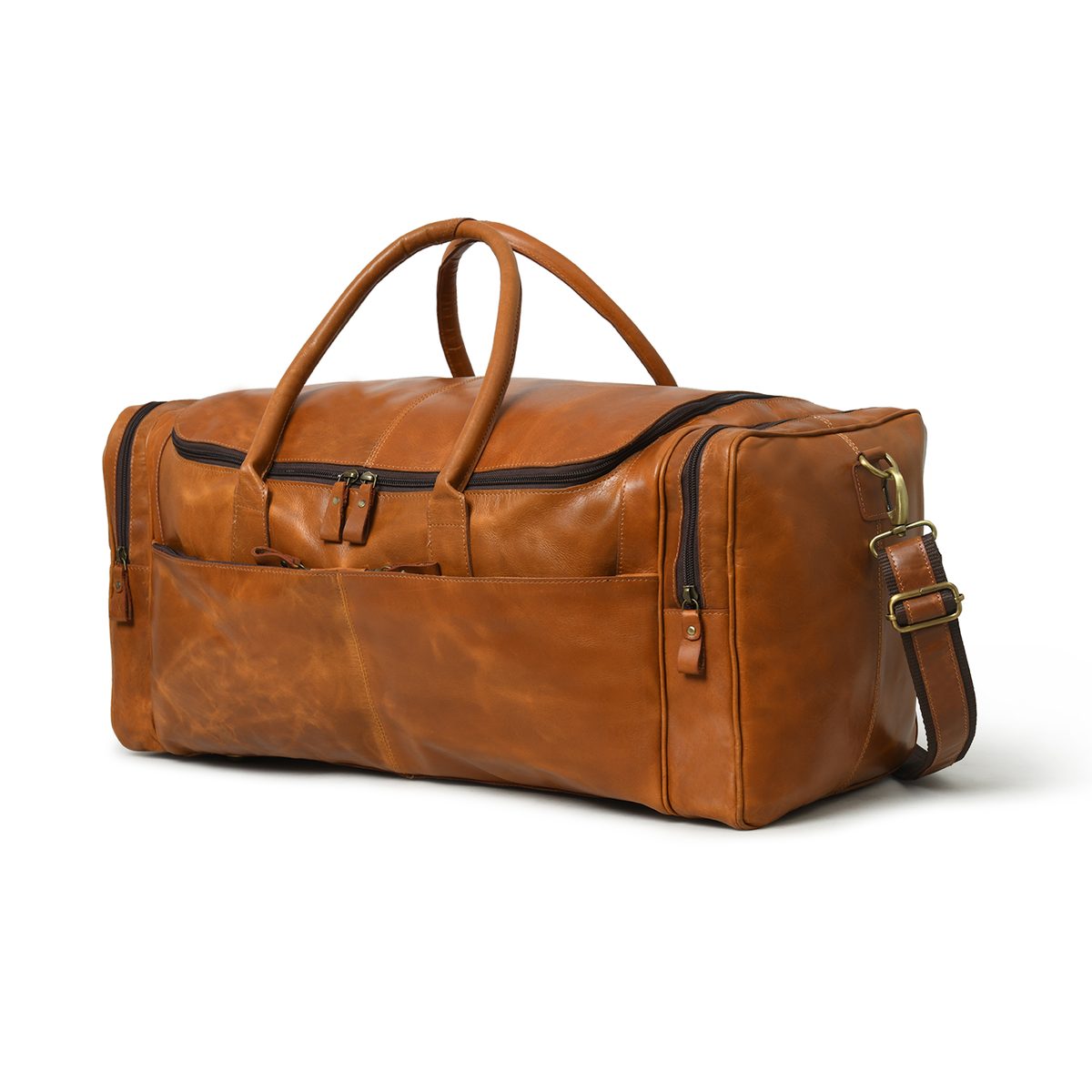 IndiFash 24 Inch leather bag Metal rivets for bottom reinforcement