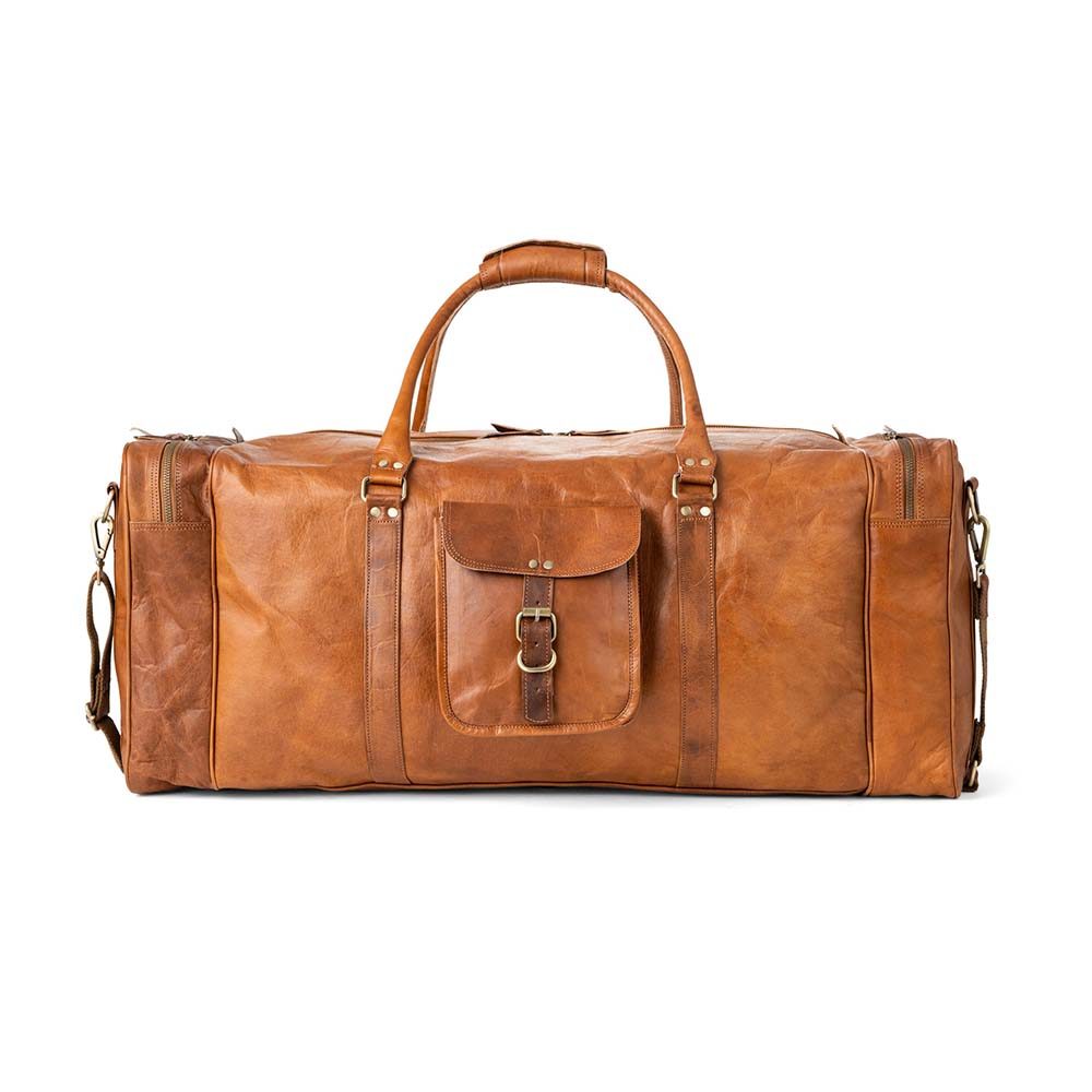 IndiFash 24 Inch leather bag Metal rivets for bottom reinforcement thumbnail 7