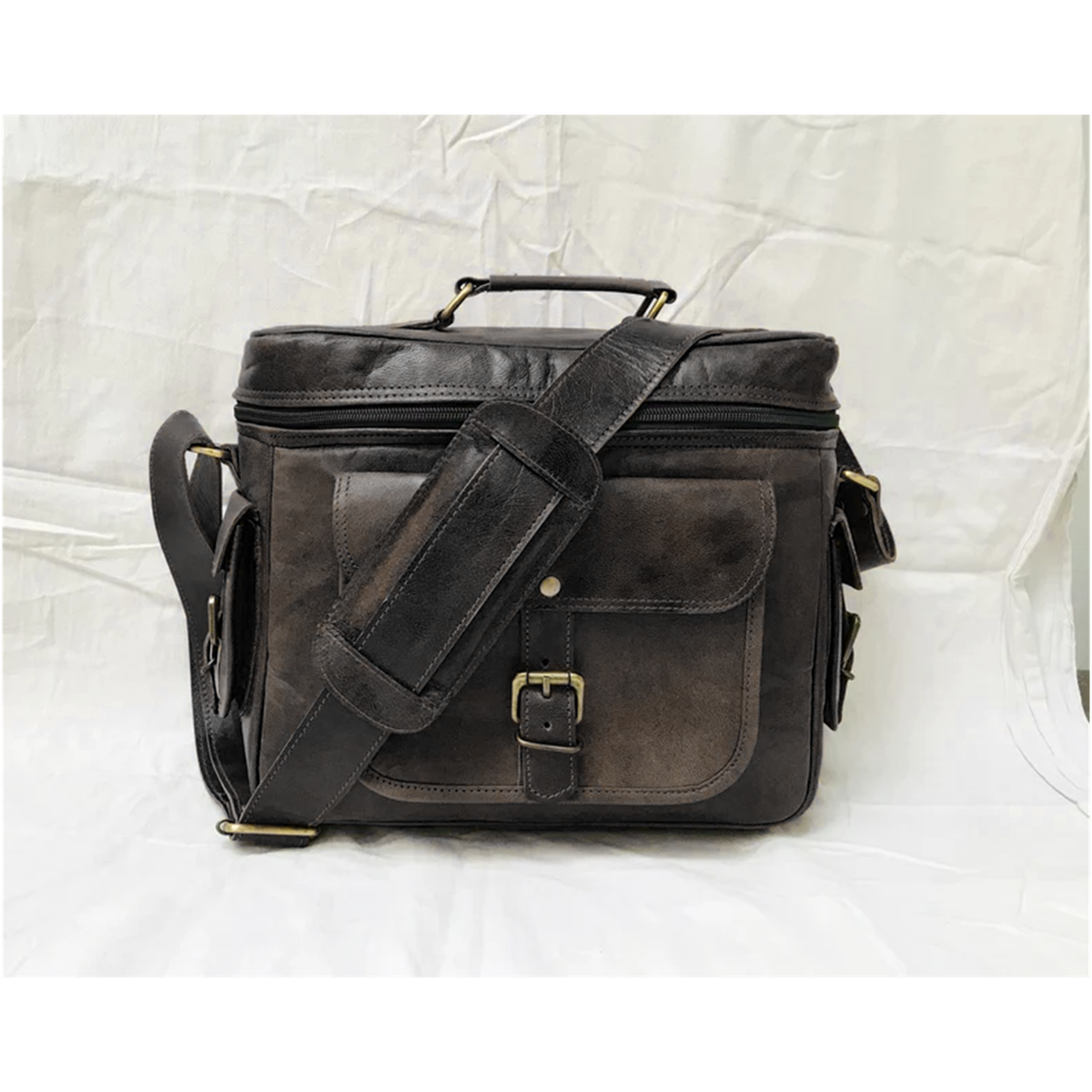 IndiFash Leather Camera Bag black thumbnail 3