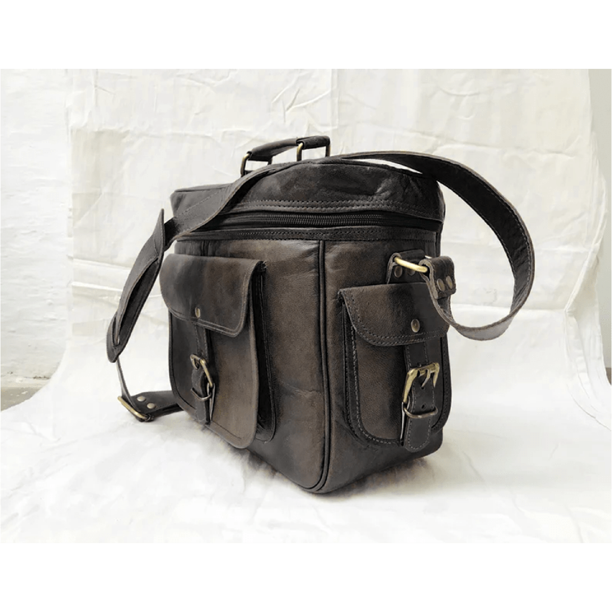 IndiFash Leather Camera Bag black thumbnail 4