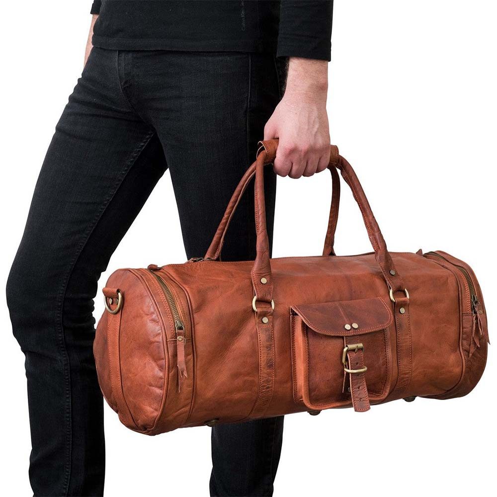 IndiFash 22 Inch leather duffle bag thumbnail 2