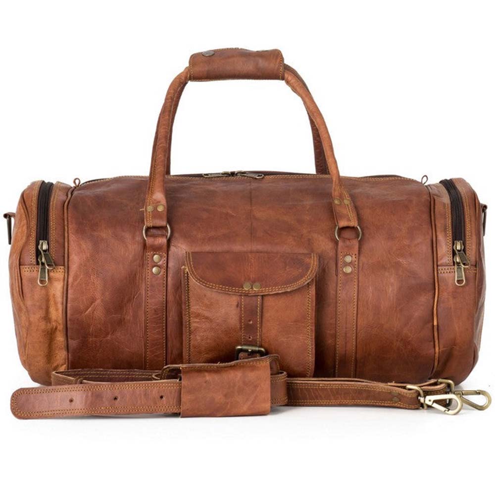 IndiFash 22 Inch leather duffle bag thumbnail 6