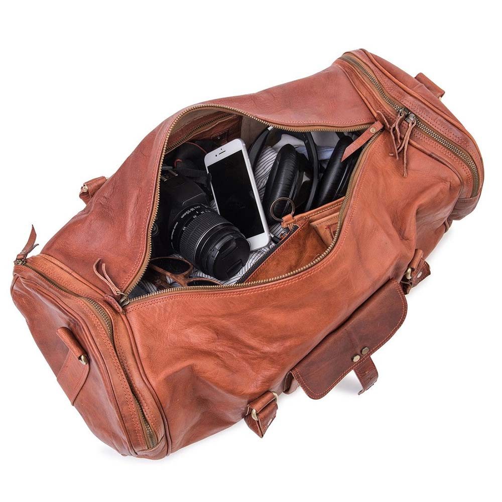IndiFash 22 Inch leather duffle bag thumbnail 9