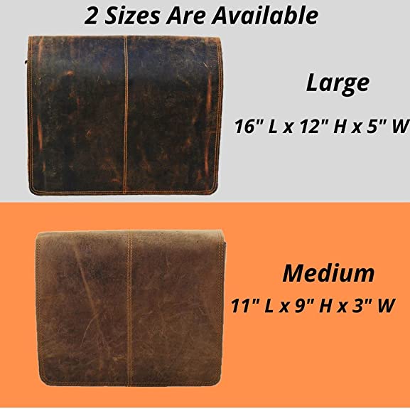 IndiFash Leather Men Laptop Messenger Full Flap Messenger Briefcase Bag 16 inch thumbnail 6