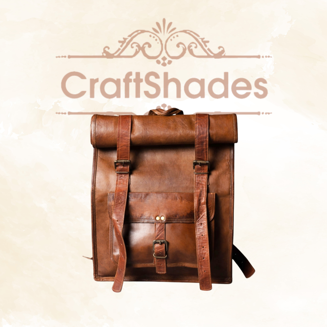 IndiFash - 12 x 16 x 20 Inch 100% Genuine Roll Leather Shoulder Backpack | Unisex thumbnail 4