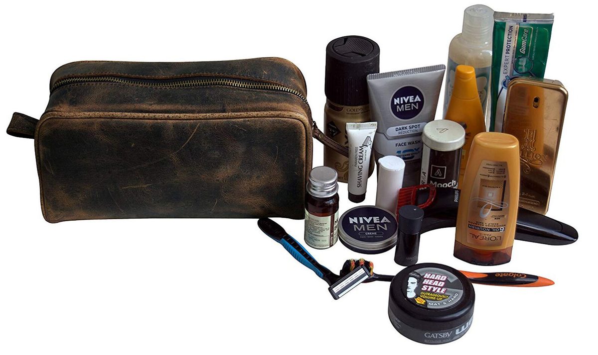 IndiFash Leather Toiletry Bag For Men Women thumbnail 6