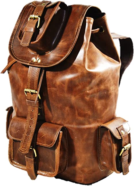 IndiFash Men’s Buffalo Genuine Leather Backpacks Bag Dopp Kit Shaving Bags And Grooming For Travel