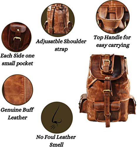 IndiFash Men’s Buffalo Genuine Leather Backpacks Bag Dopp Kit Shaving Bags And Grooming For Travel thumbnail 2