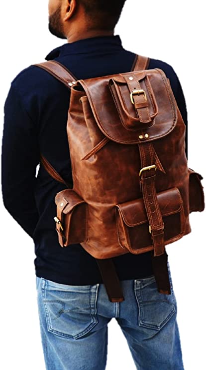 IndiFash Men’s Buffalo Genuine Leather Backpacks Bag Dopp Kit Shaving Bags And Grooming For Travel thumbnail 3