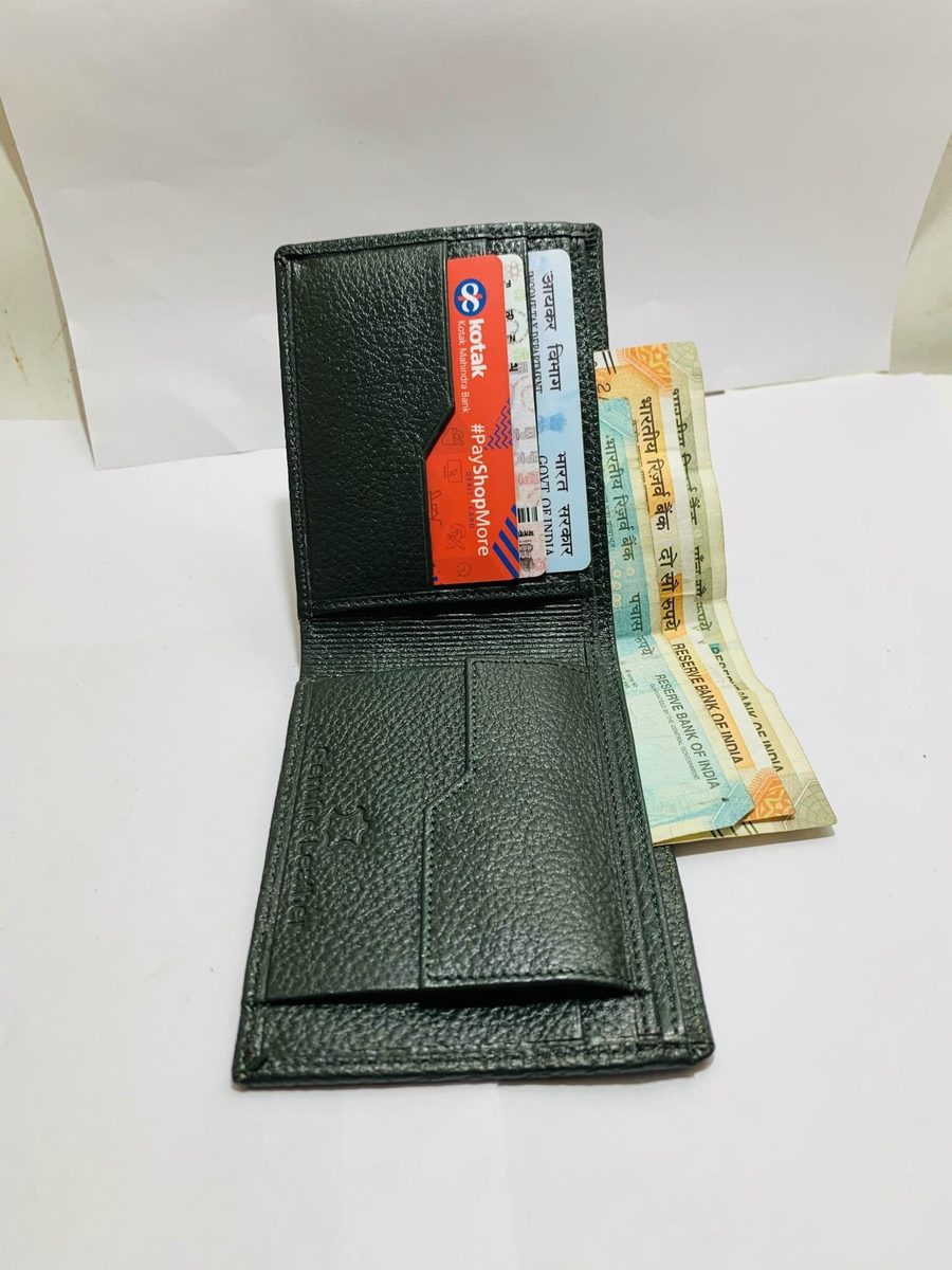 IndiFash RFID Protected Genuine High Quality Leather Wallet for Men ( Black ) thumbnail 2