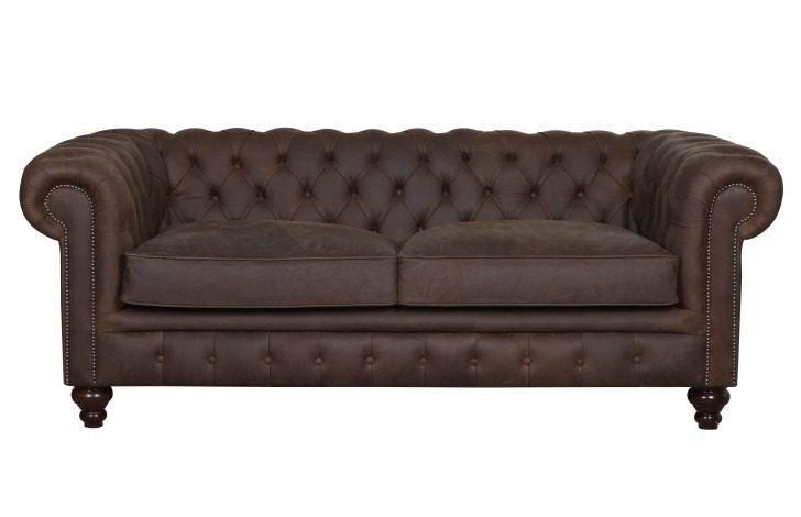 IndiFash Rich Brown Three Seater Chesterfield Sofa thumbnail 2