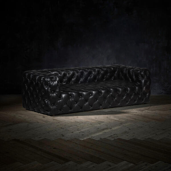 IndiFash Rich Dark Brownish-Gray Three Seater Chesterfield Sofa thumbnail 2