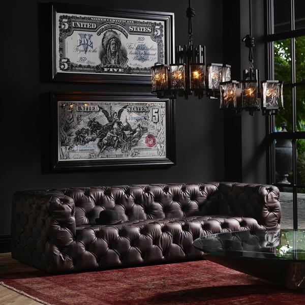 IndiFash Rich Dark Brownish-Gray Three Seater Chesterfield Sofa thumbnail 5
