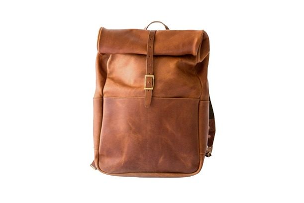 IndiFash - 100% Genuine Roll 13*18 Inch Goat Leather Shoulder Backpack | Unisex