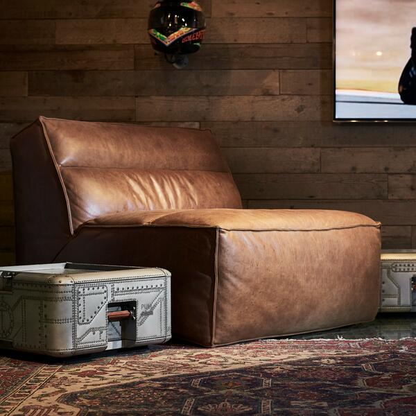 IndiFash Saddle Brown L Shape Chesterfield Sofa thumbnail 5