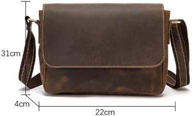 IndiFash -Thick Leather Men’s Retro Travel Shoulder Bag Designer Satchel 13 Inch Laptop Bag Shoulder Bag for Men thumbnail 4