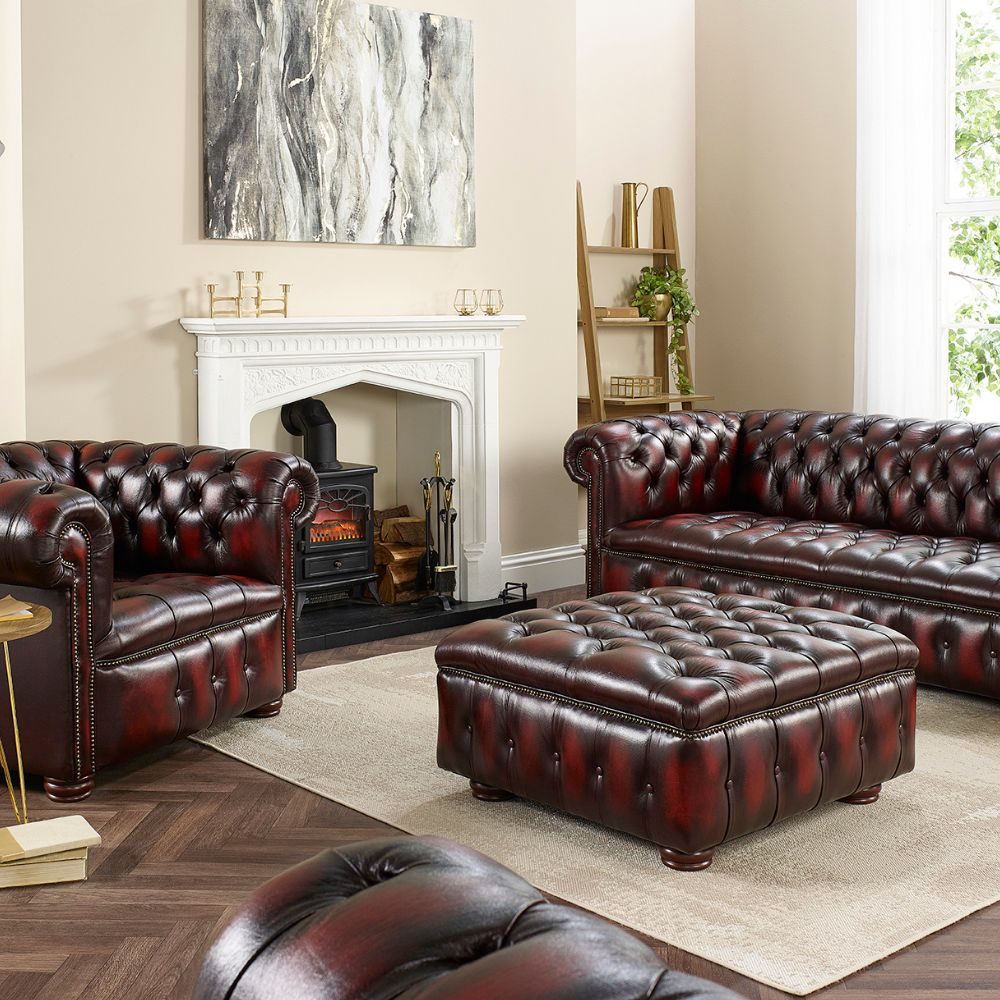 IndiFash Threee Seaters Chesterfiled Sofa thumbnail 2
