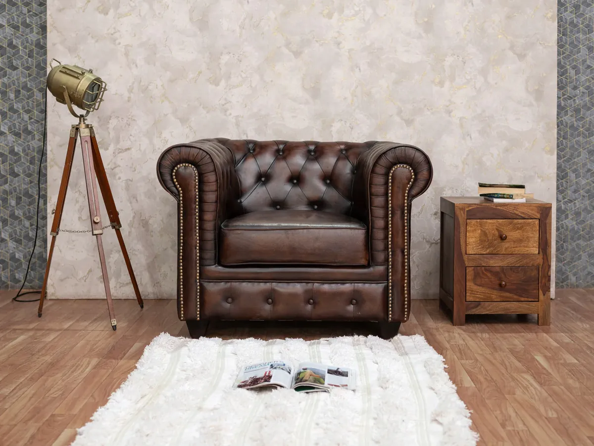 IndiFash Traditional Chesterfield 1 Seater