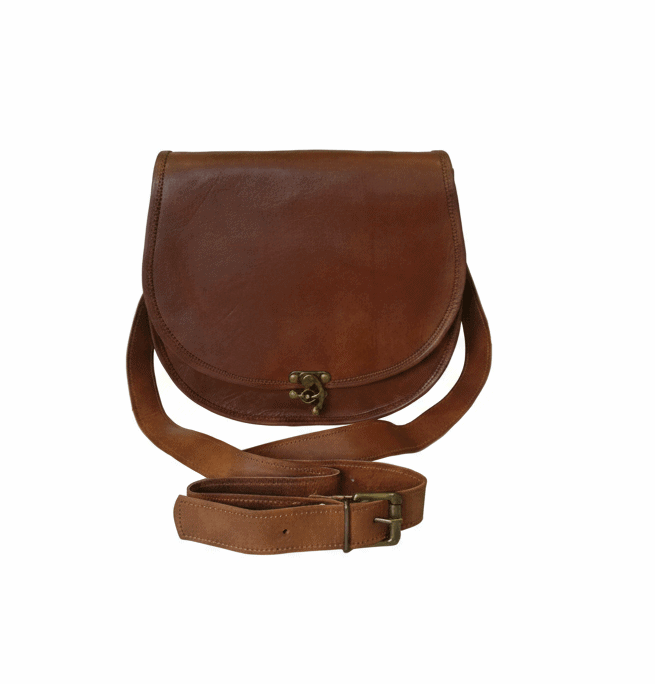 IndiFash - Unique C-Lock Handcrafted Leather Bag | 100% Genuine Leather