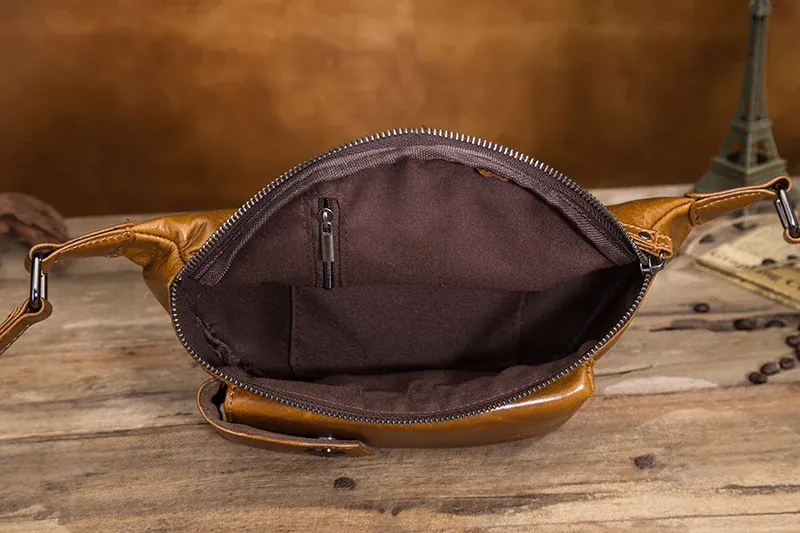 IndiFash Vintage Brown Leather Unisex Fanny Packs Hip Pack Waist Bag thumbnail 5