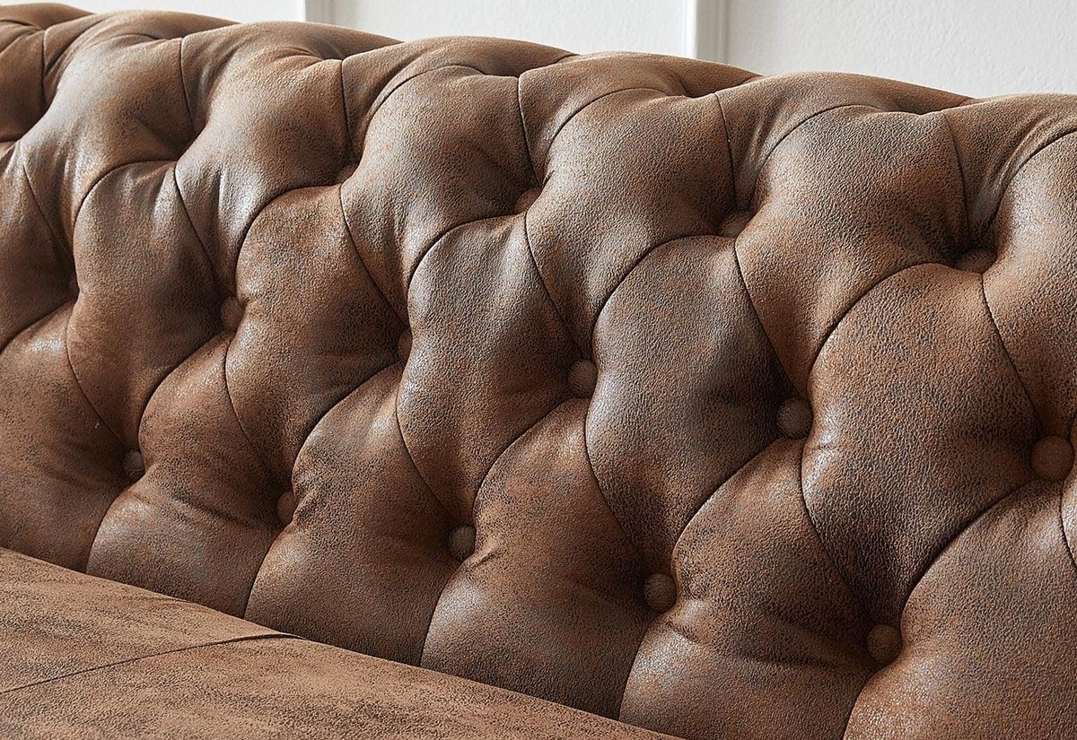 IndiFash Vintage Chesterfield Brown Ottoman Right thumbnail 5