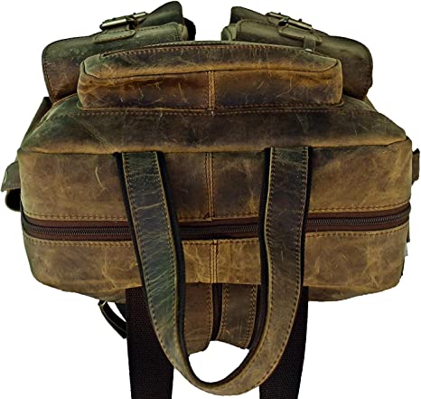 IndiFash Vintage Handmade Leather Messenger Bag for Laptop Briefcase Best Computer Satchel School Distressed Bag 18 inches (Brown) thumbnail 2