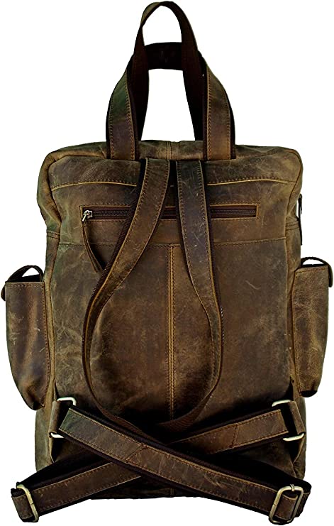 IndiFash Vintage Handmade Leather Messenger Bag for Laptop Briefcase Best Computer Satchel School Distressed Bag 18 inches (Brown) thumbnail 4