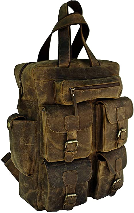 IndiFash Vintage Handmade Leather Messenger Bag for Laptop Briefcase Best Computer Satchel School Distressed Bag 18 inches (Brown) thumbnail 7