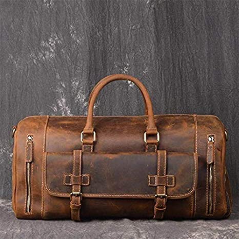IndiFash Vintage Leather men’s Travel Duffle luggage Bag thumbnail 2
