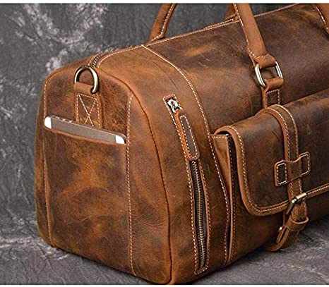 IndiFash Vintage Leather men’s Travel Duffle luggage Bag thumbnail 5