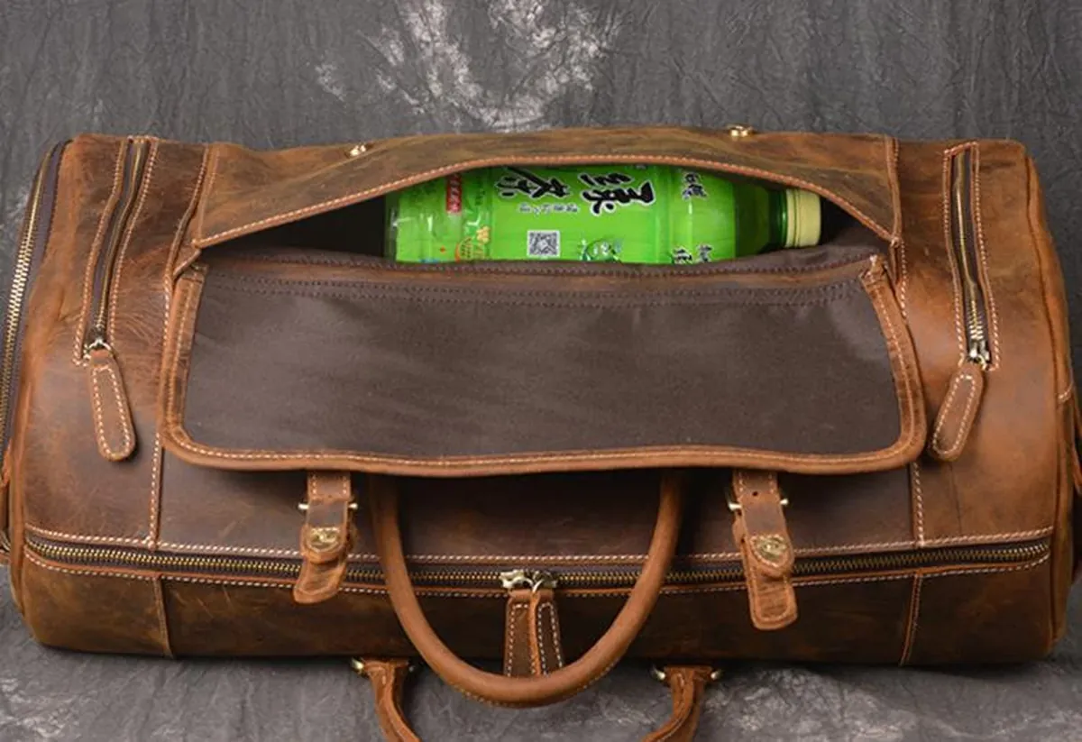 IndiFash Vintage Leather men’s Travel Duffle luggage Bag thumbnail 7