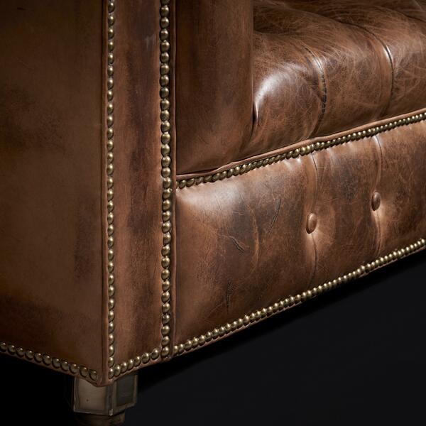 IndiFash Warm Brown Three Seater Chesterfield Sofa thumbnail 2