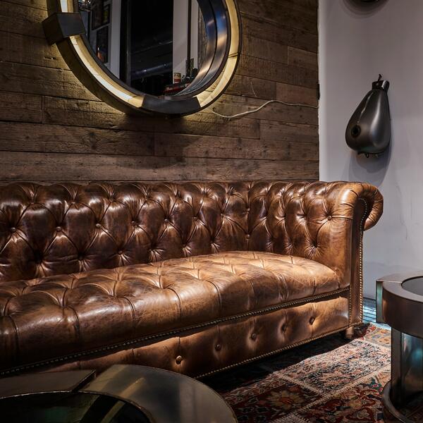IndiFash Warm Brown Three Seater Chesterfield Sofa thumbnail 4