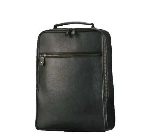 IndiFash -Zipper Closure Minimal Design Grain Leather Backpack Airport Suitcase Back Strap