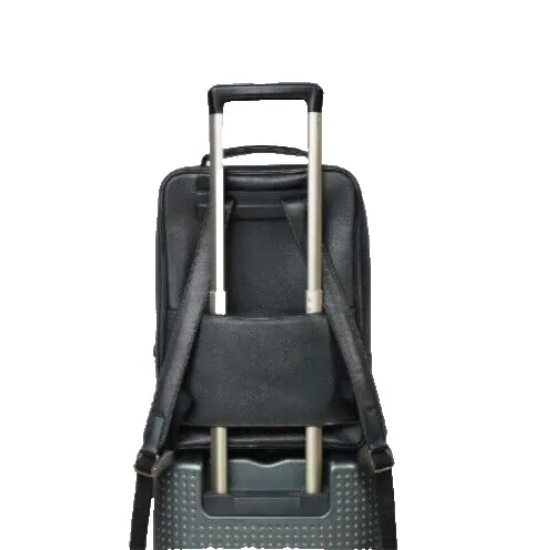 IndiFash -Zipper Closure Minimal Design Grain Leather Backpack Airport Suitcase Back Strap thumbnail 4