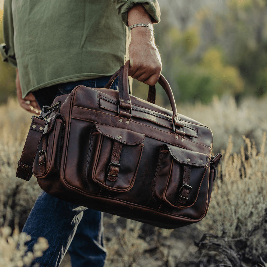 IndiFash ROOSEVELT BUFFALO LEATHER PILOT BAG - LARGE thumbnail 2