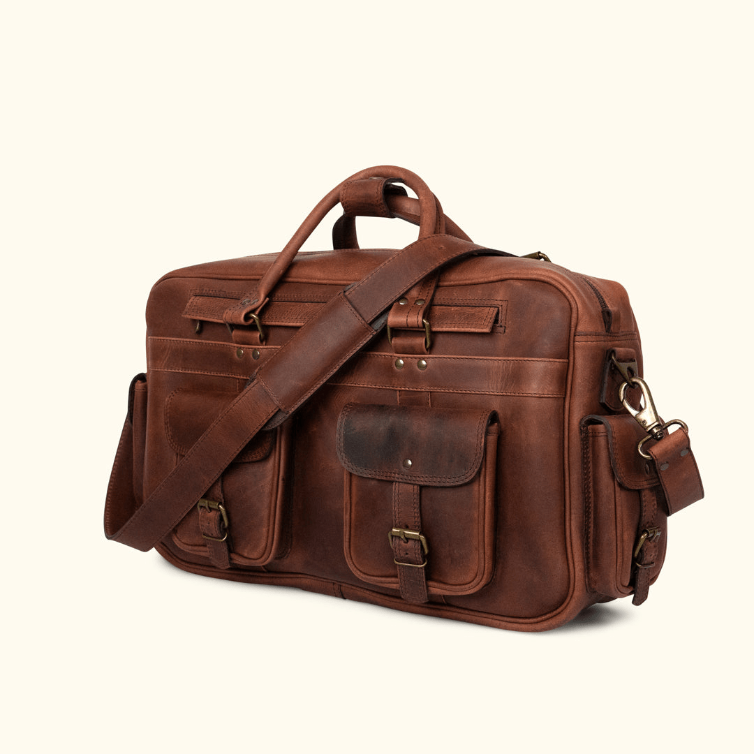 IndiFash ROOSEVELT BUFFALO LEATHER PILOT BAG - LARGE thumbnail 4