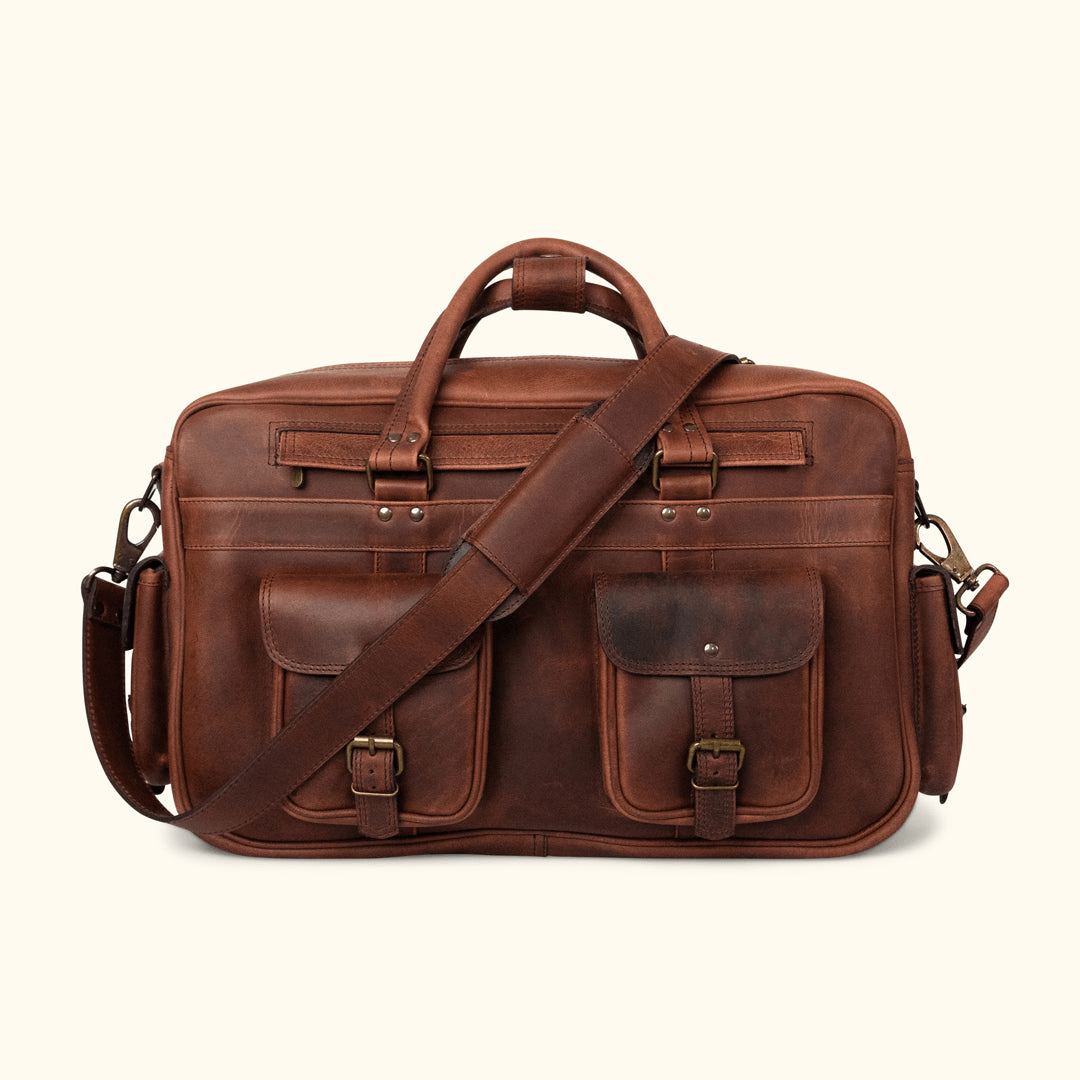 IndiFash ROOSEVELT BUFFALO LEATHER PILOT BAG - LARGE thumbnail 5