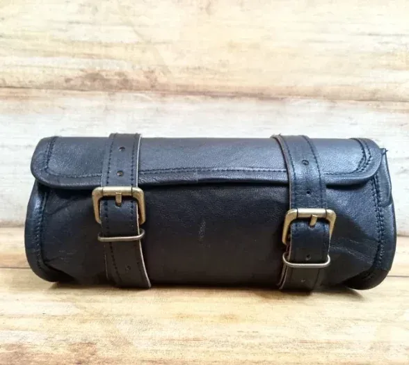 IndiFash Leather Motorcycle Black Side Round bags