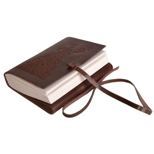 IndiFash - Leather Diary - Princess with Heart Embossed Diary Vintage Artist Sketchbook, Scrapbook, Drawing & Writing Diary with Leather Bound Plain Paper 5 X 7 inch (Dark Princess) thumbnail 6