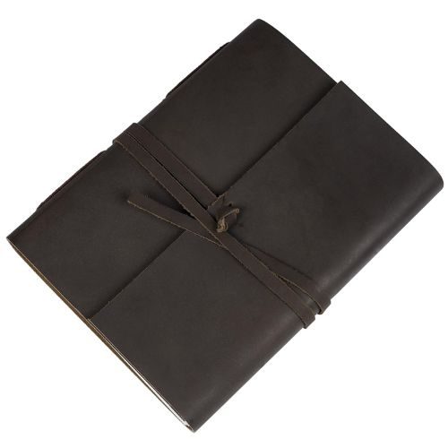 IndiFash - Handmade Vintage Leather Diary with Plain Paper for Men and Women, Raksha Bandhan Gift as Art Sketchbook, Travel Diary and Notebooks to Write, Best Rakhi Gift - 6 x 8 Inches - (Dark Brown) thumbnail 4